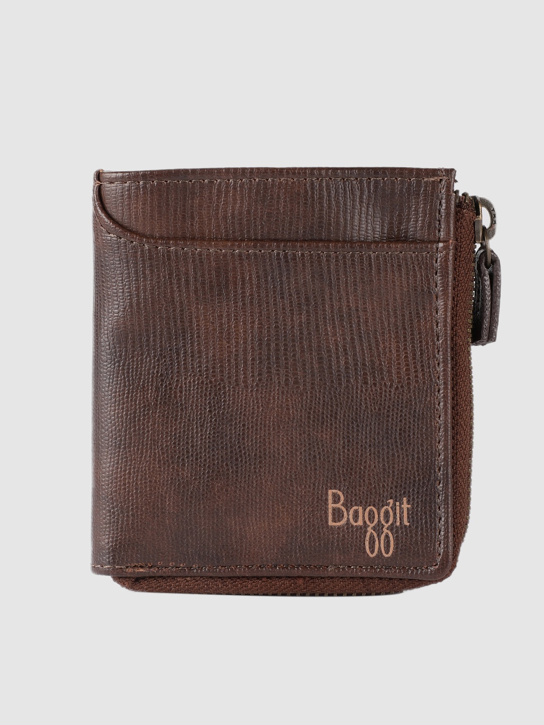 

Baggit Men Brown Solid Zip Around Wallet