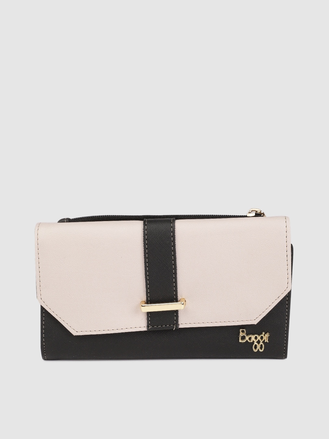 

Baggit Women Black & Beige Colourblocked STARDOM DORY Three Fold Wallet