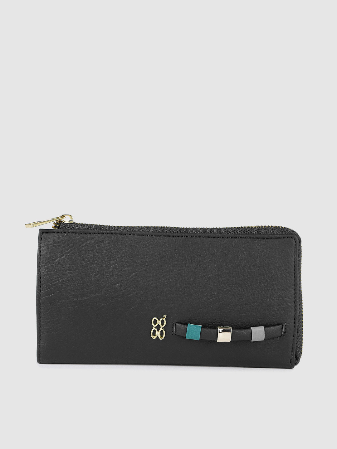 

Baggit Women Black Solid Zip Around Wallet