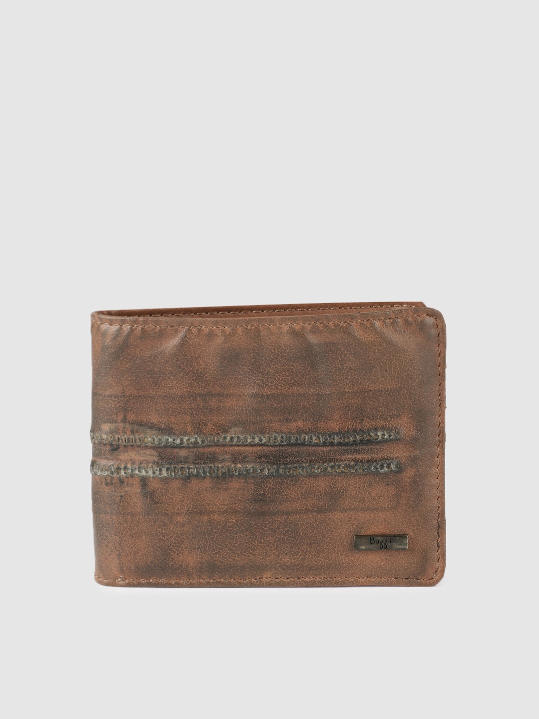 

Baggit Men Brown Solid Two Fold Wallet