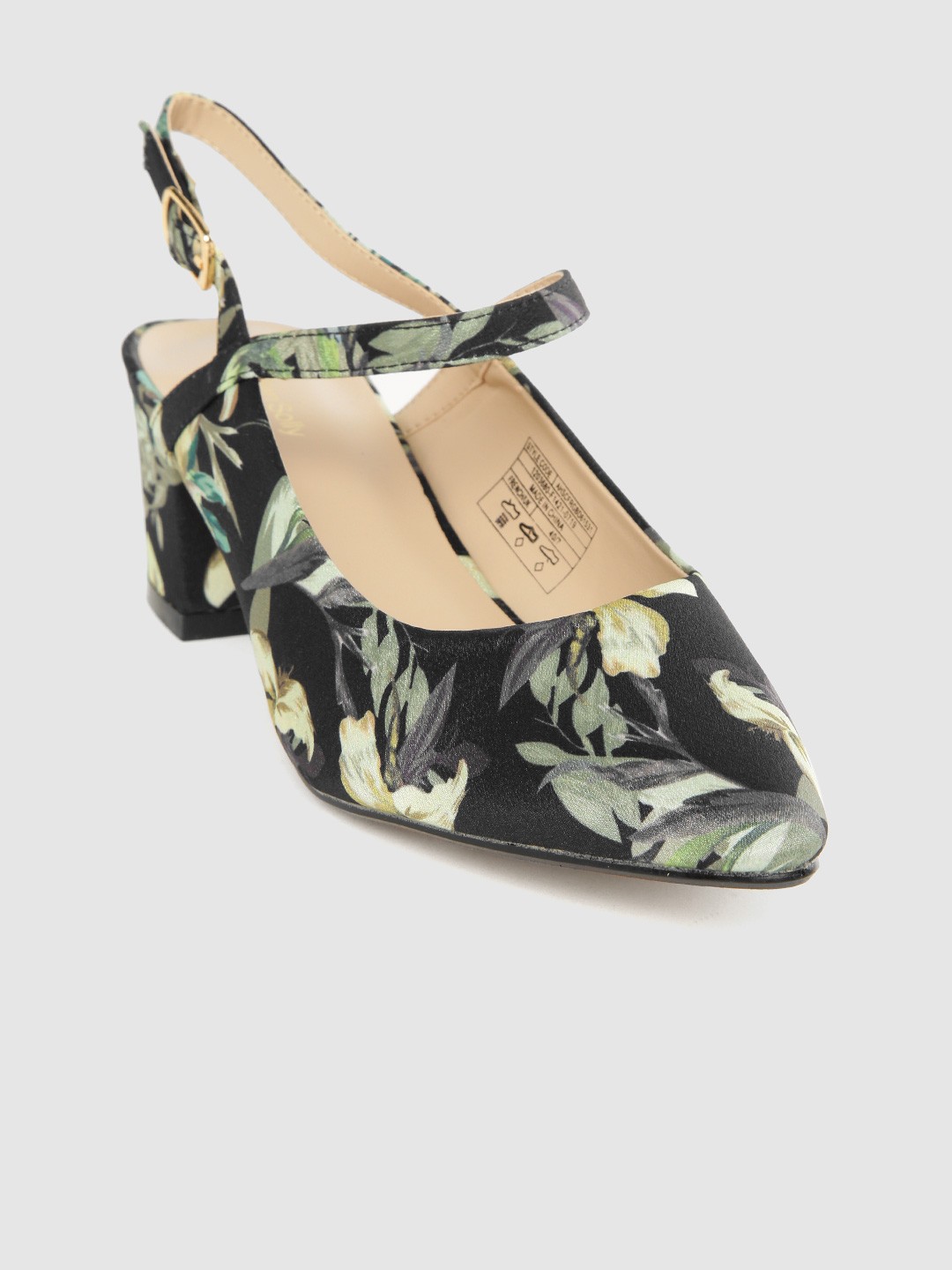 

Allen Solly Women Black & Olive Green Floral Print Pumps