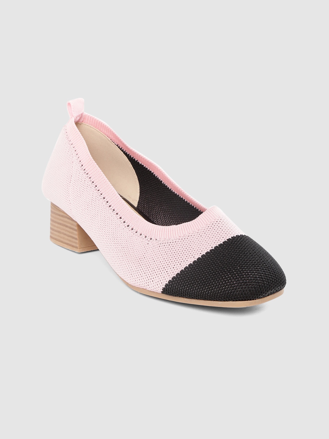 

Allen Solly Women Pink & Black Colourblocked Pumps