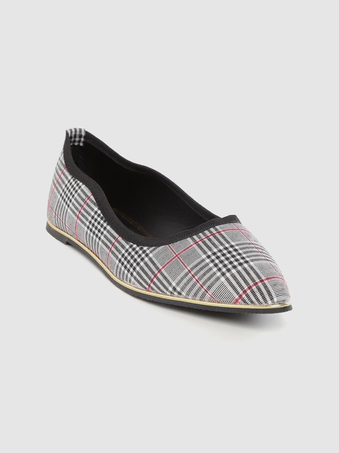 

Allen Solly Women White & Black Checked Ballerinas