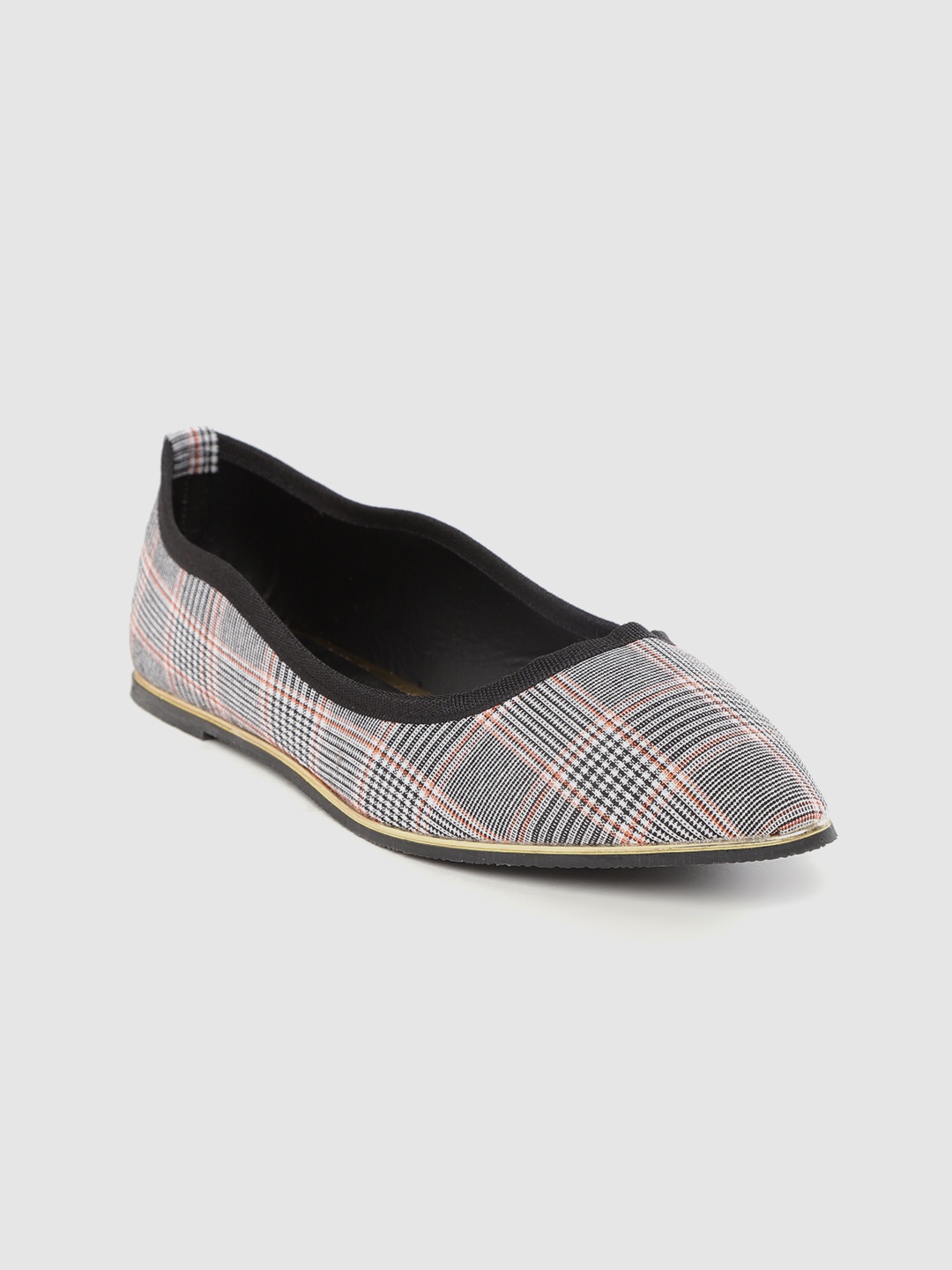 

Allen Solly Women White & Black Checked Ballerinas