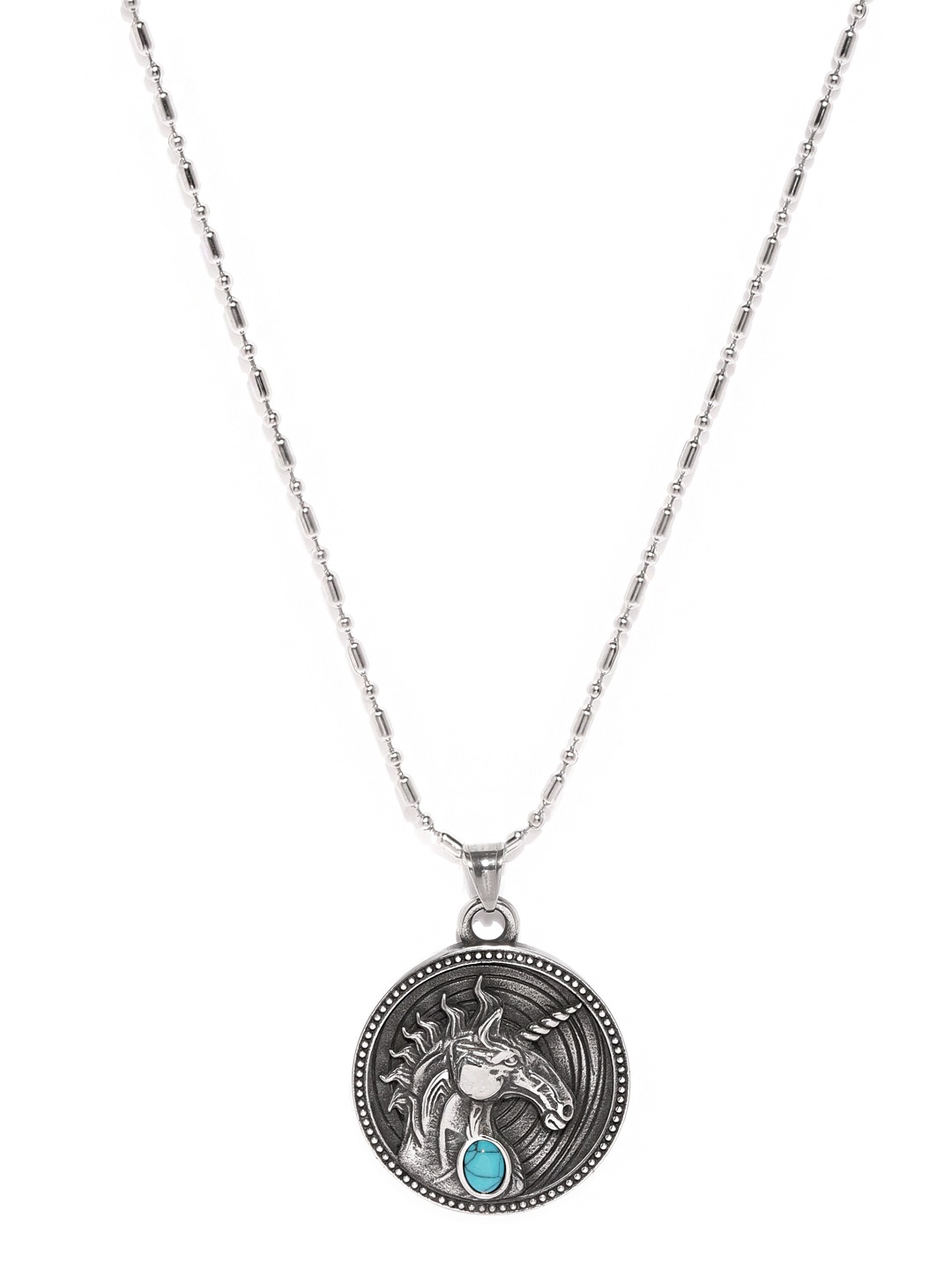 

Sukkhi Women Rhodium Plated Pendant With Chain, Silver