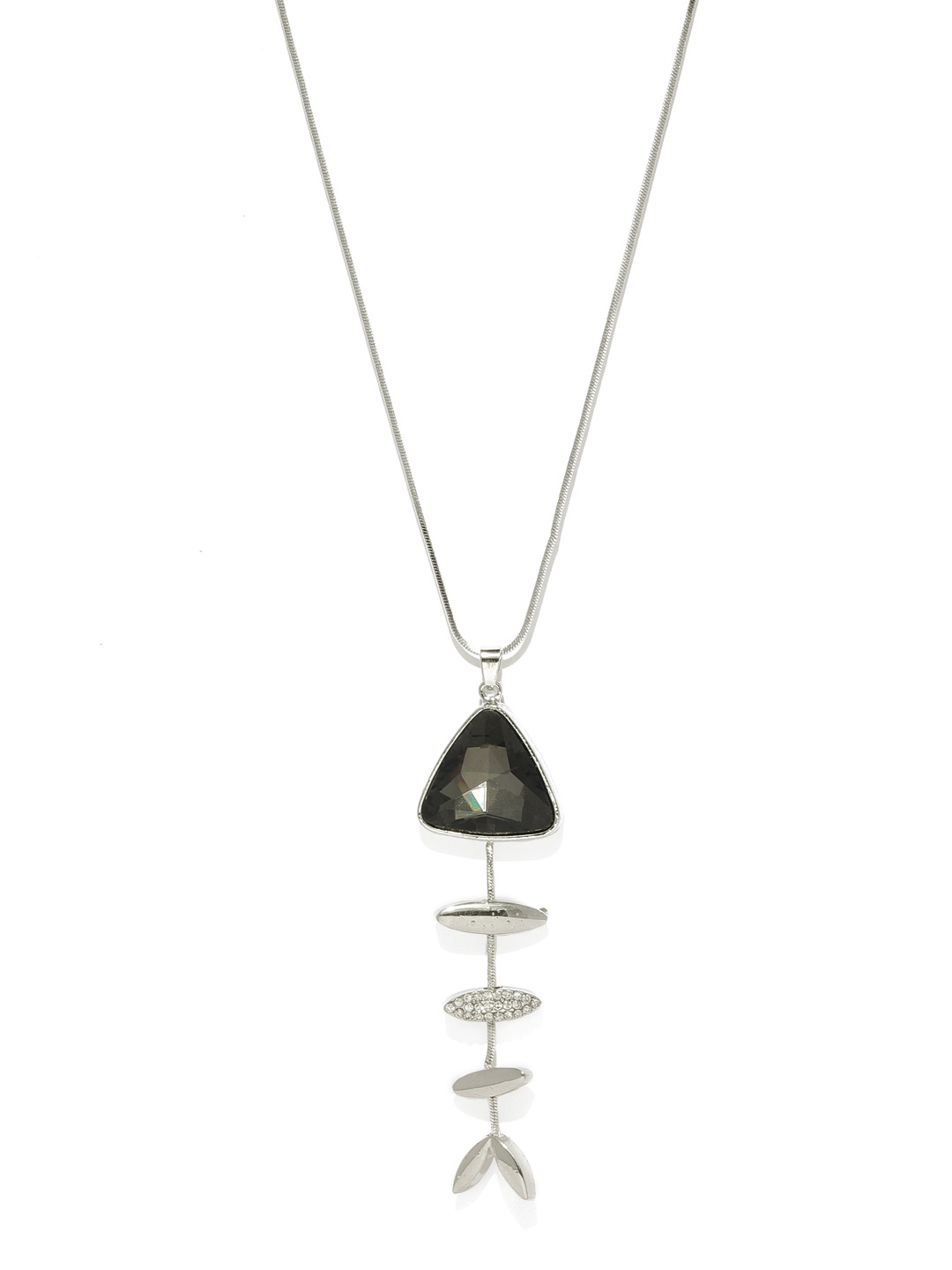 

Sukkhi Women Black Fish Charm Pendant with Silver-Toned Chain