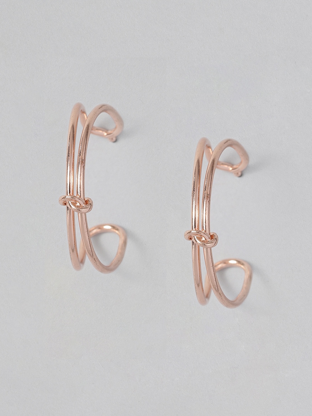 

justpeachy Rose Gold Circular Half Hoop Earrings