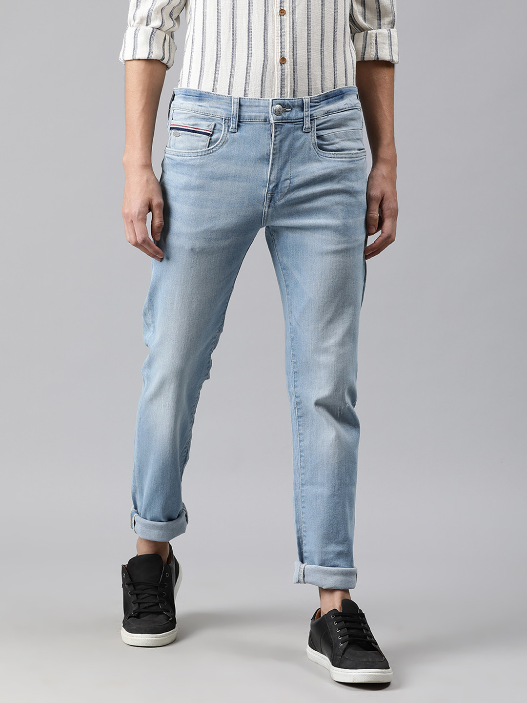 

U.S. Polo Assn. Denim Co. Men Blue Regallo Skinny Mid-Rise Low Distress Stretchable Jeans