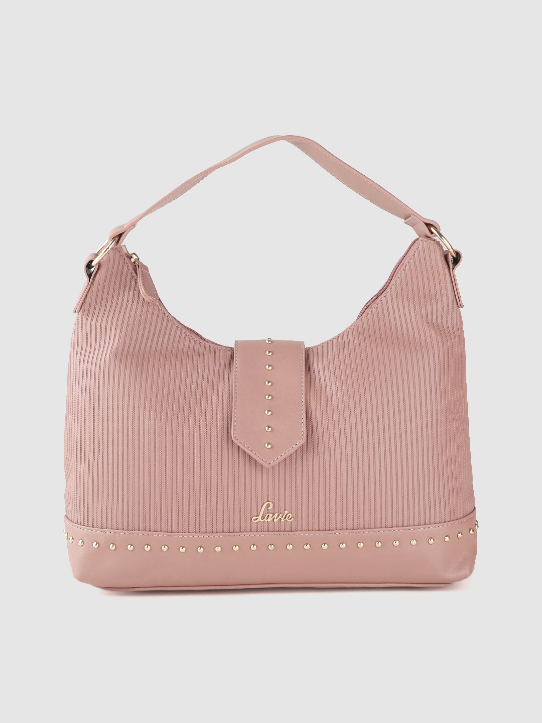 

Lavie Dusty Pink Striped Hobo Bag