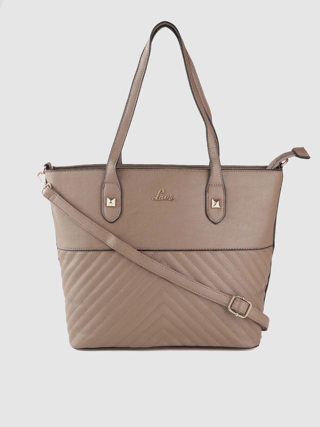 

Lavie Brown Quilted Shoulder Bag with Detachable Sling Bag