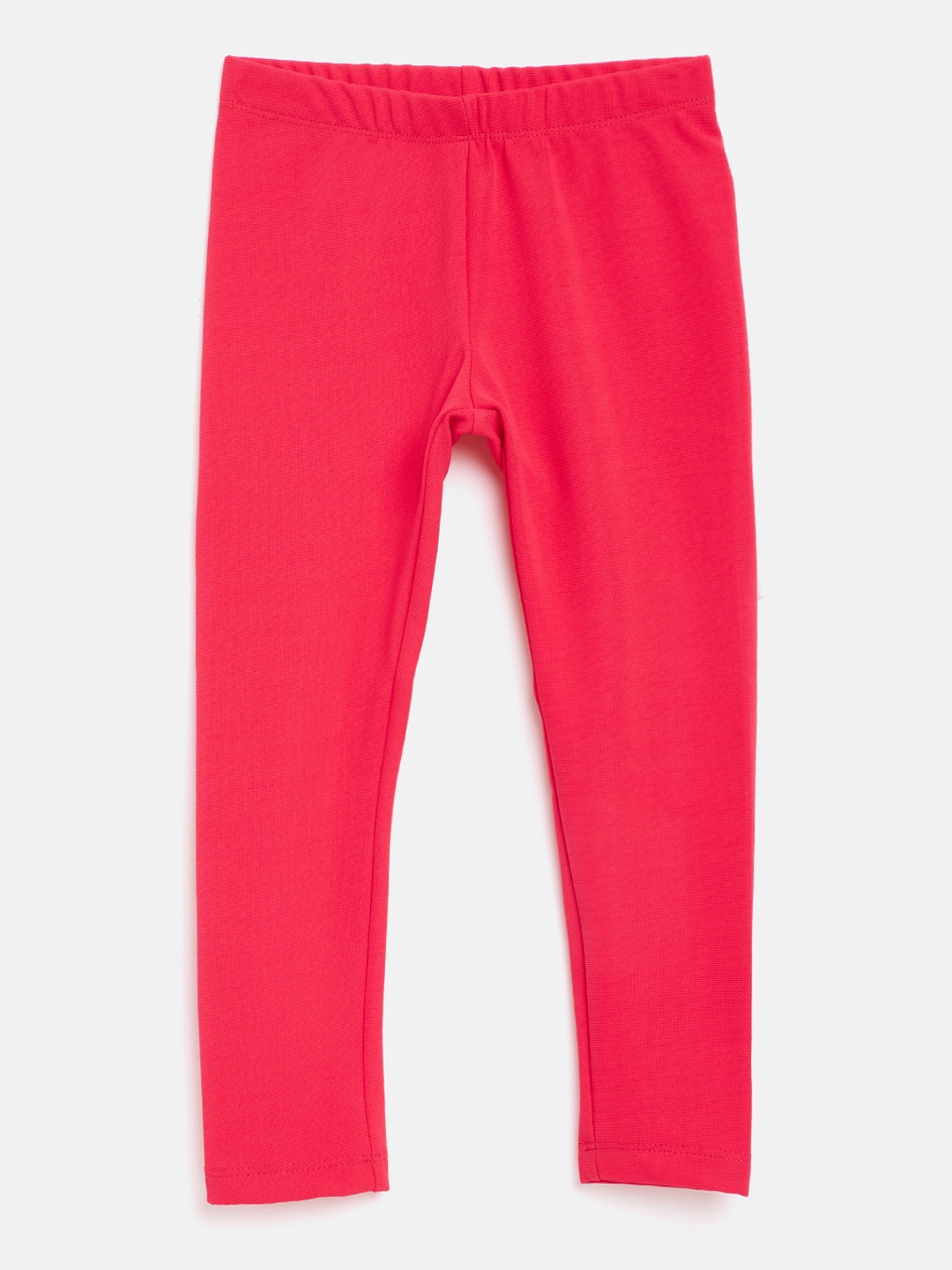 

Nauti Nati Girls Coral Pink Solid Leggings