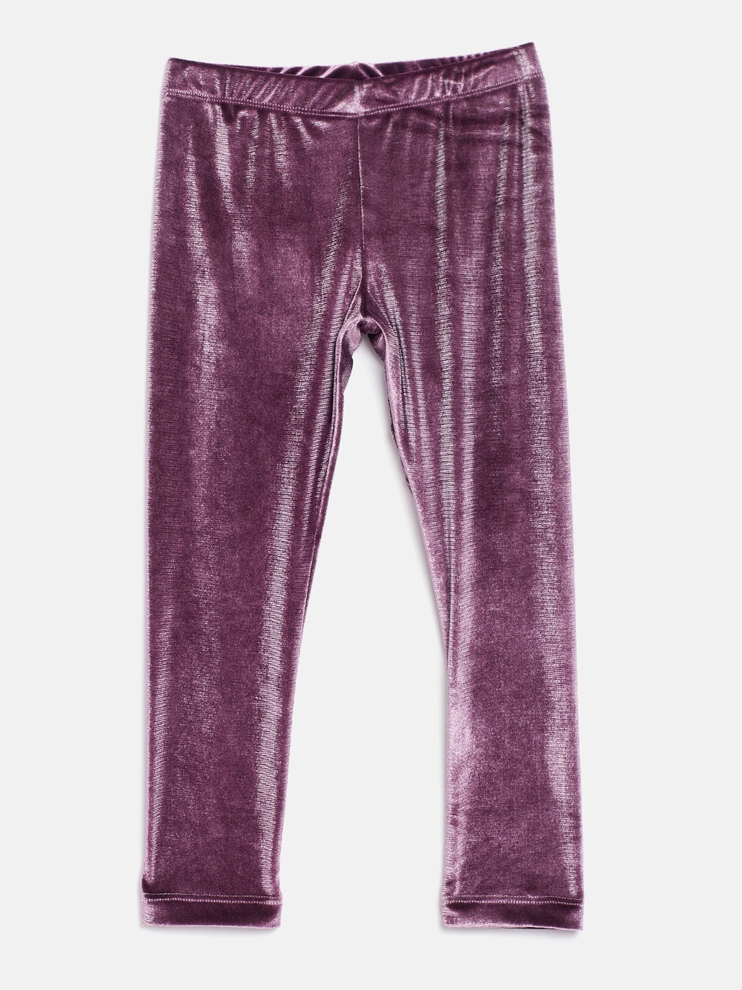 

Nauti Nati Girls Purple Solid Velvet Finish Leggings