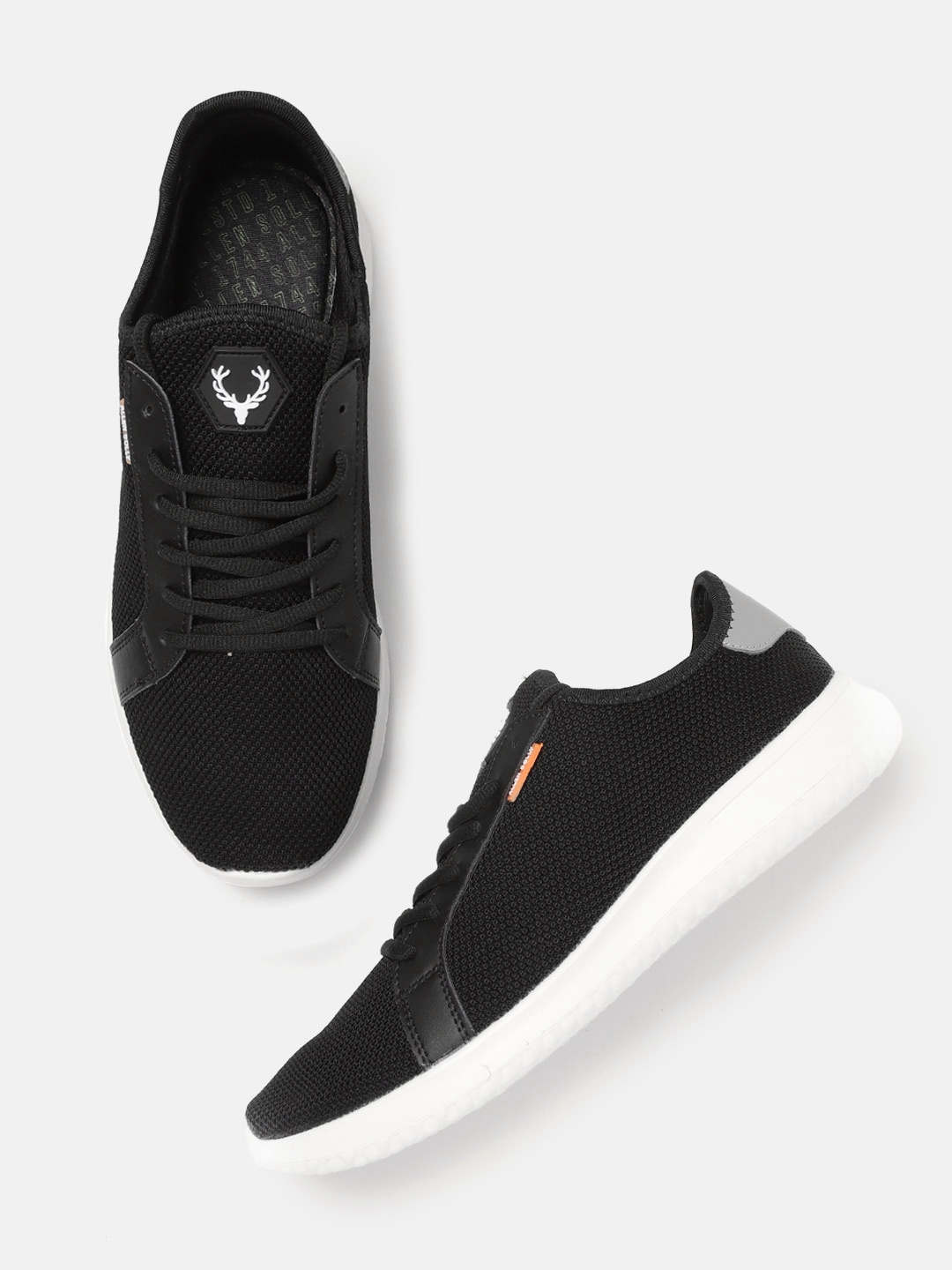 

Allen Solly Men Black Woven Design Sneakers