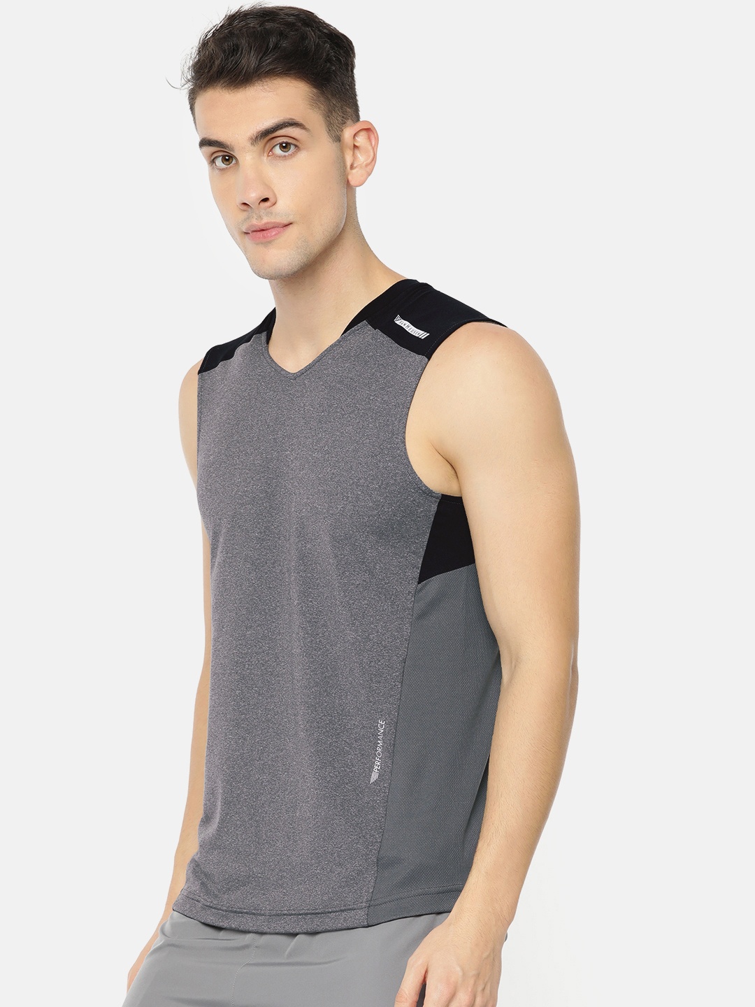 

Van Heusen Men Solid Swift Dry High Stretch Active Engineered Vest, Grey