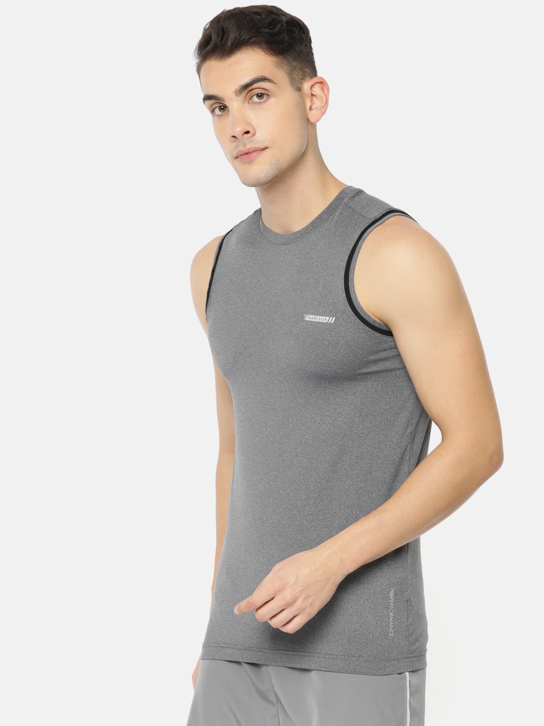 

Van Heusen Men Solid Swift Dry Odour Shield Active Vest, Grey