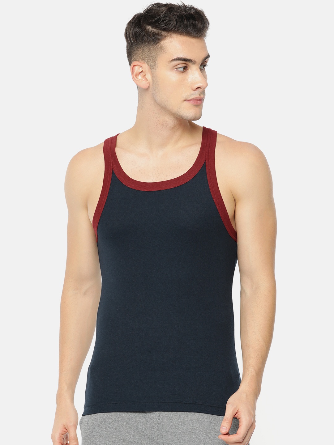 

Van Heusen Athleisure Quick Dry Round Neck Vest, Navy blue