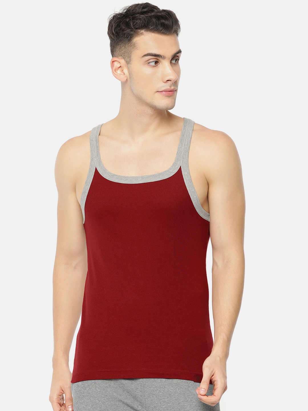 

Van Heusen Athleisure Men Tomato Solid Moisture Wicking Ultra Soft Vest, Red