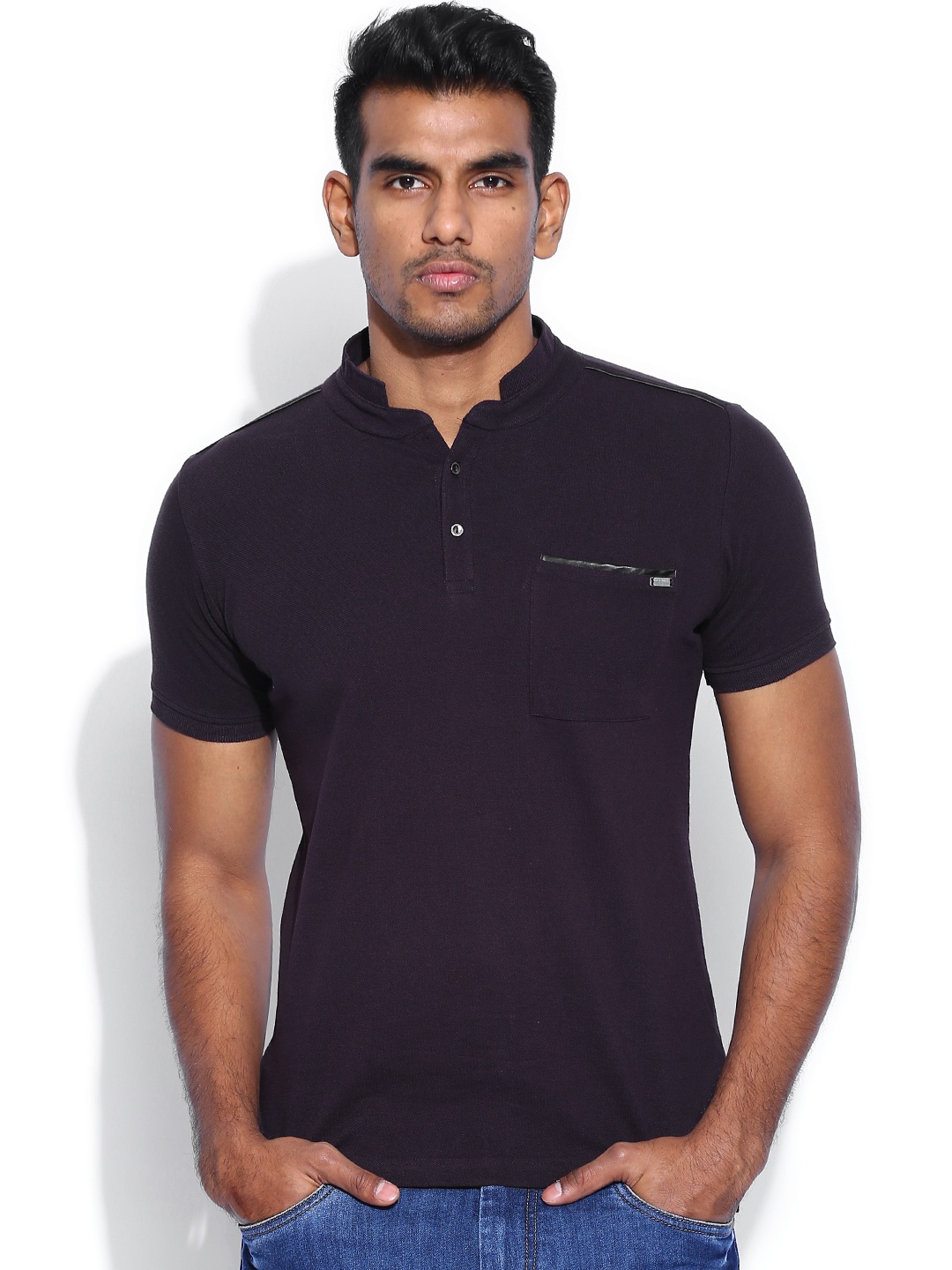 

Locomotive Dark Purple Polo Pure Cotton T-shirt