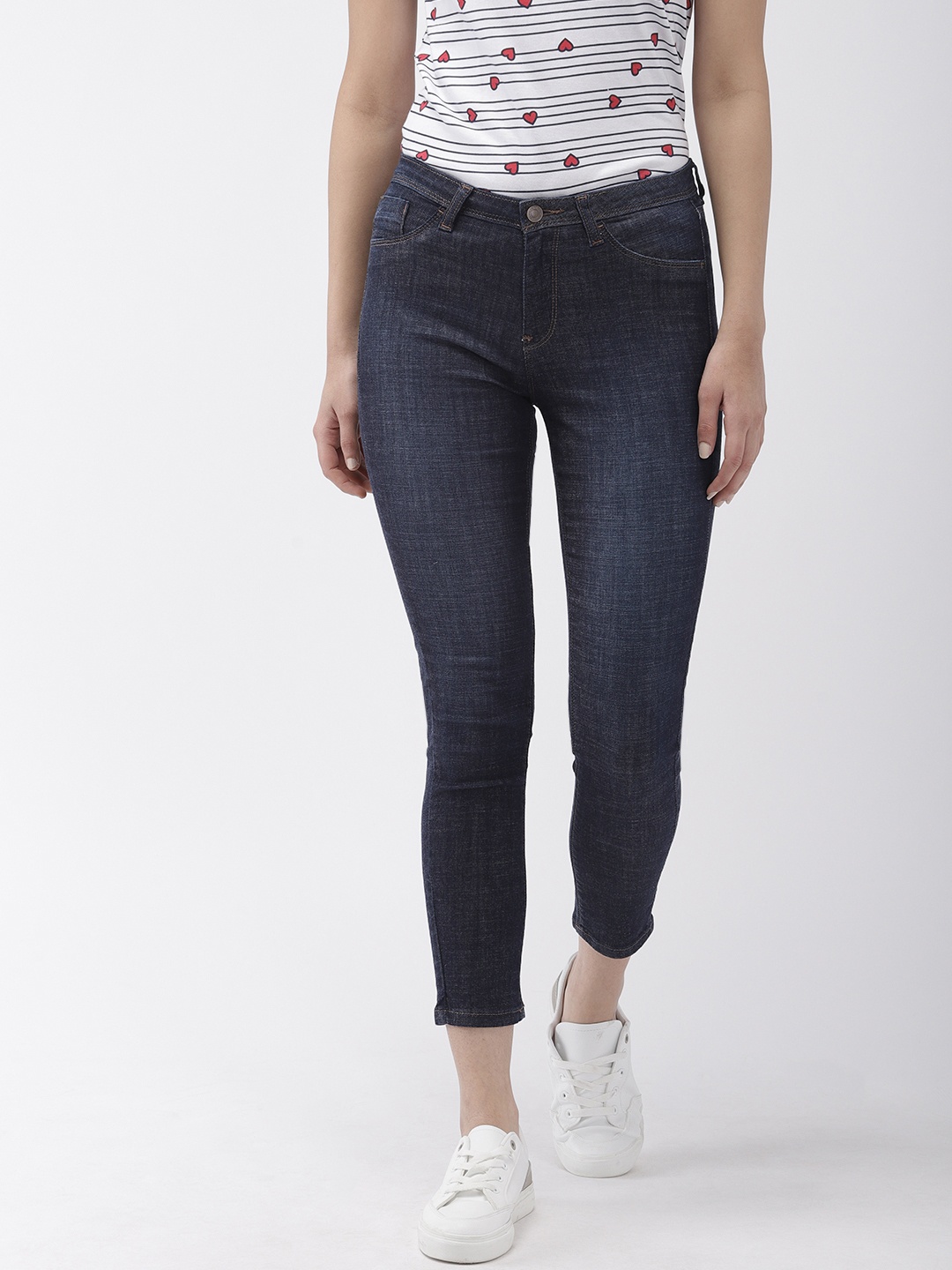 

Flying Machine Women Blue Betty Regular Fit Washed Mid-Rise Cropped Denim Jeggings
