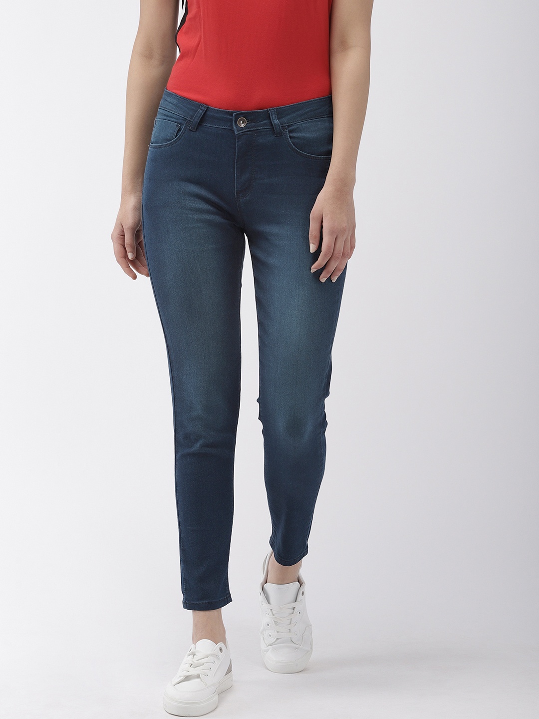 

Flying Machine Women Blue Veronica Skinny Fit Mid-Rise Stretchable Cropped Jeans