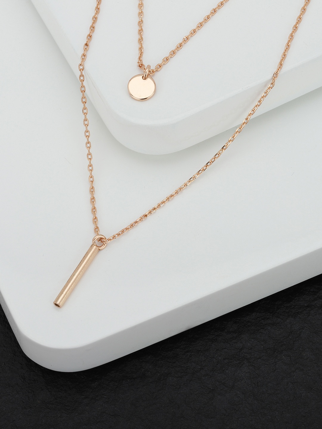 

Carlton London Rose Gold Plated Layered Necklace