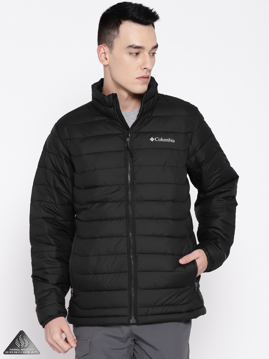 

Columbia Men Black Solid Powder Lite Hiking Jacket