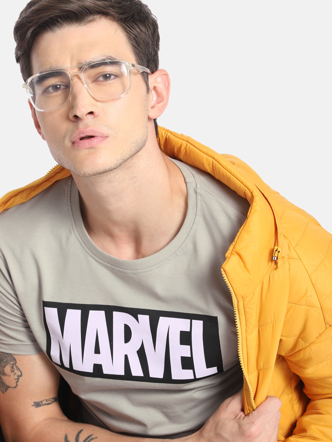 

Kook N Keech Marvel Men Grey Printed Round Neck Pure Cotton T-shirt