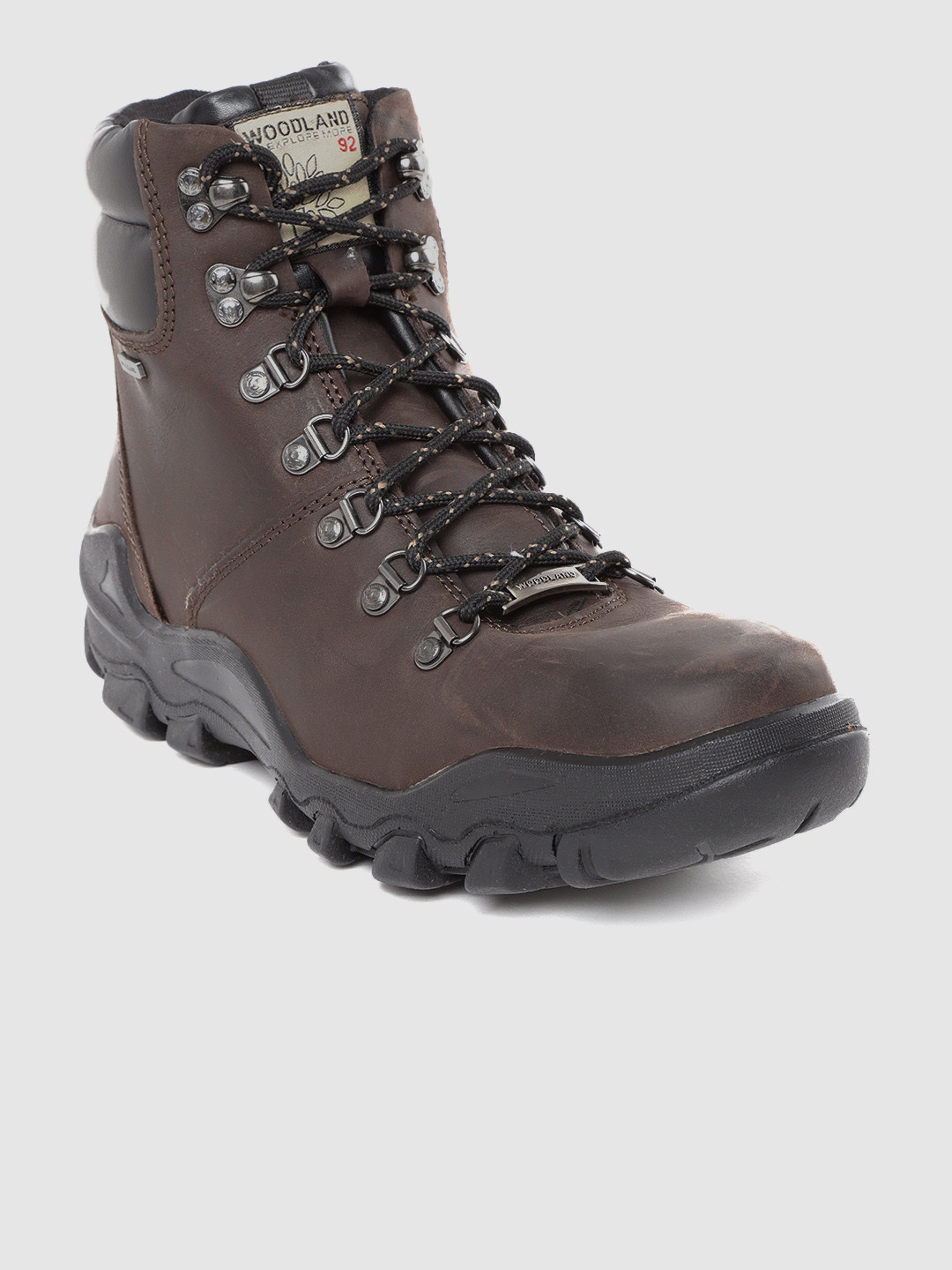 

Woodland Men Nubuck Leather Mid-Top Flat Boots, Coffee brown