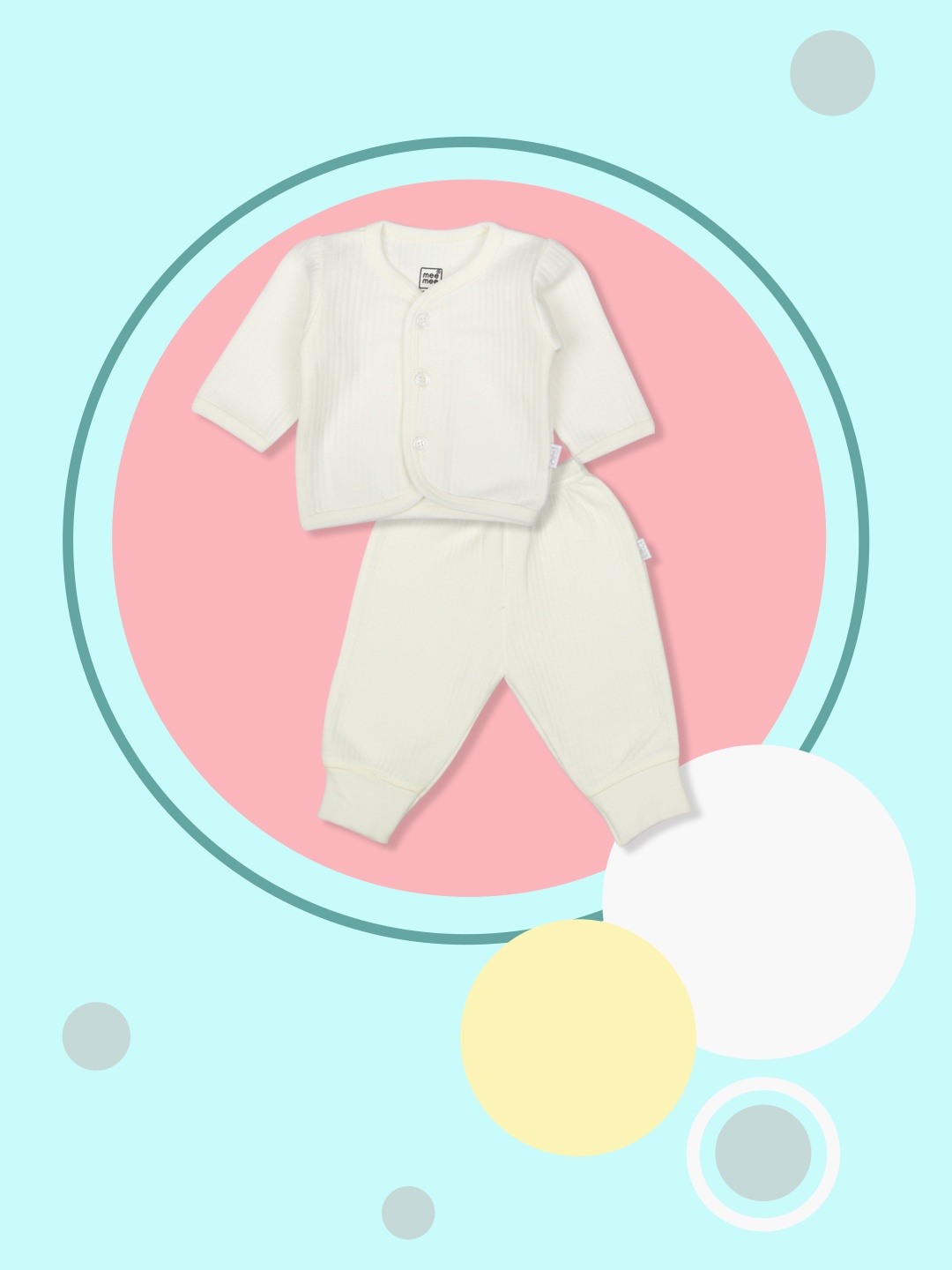 

MeeMee Unisex Off-White Self-Striped Shirt with Joggers