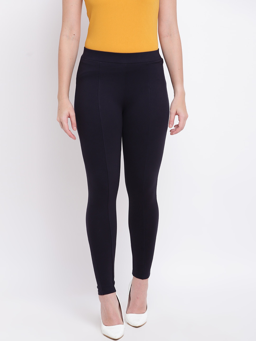 

Deewa Women Navy Blue Slim Fit Solid Treggings