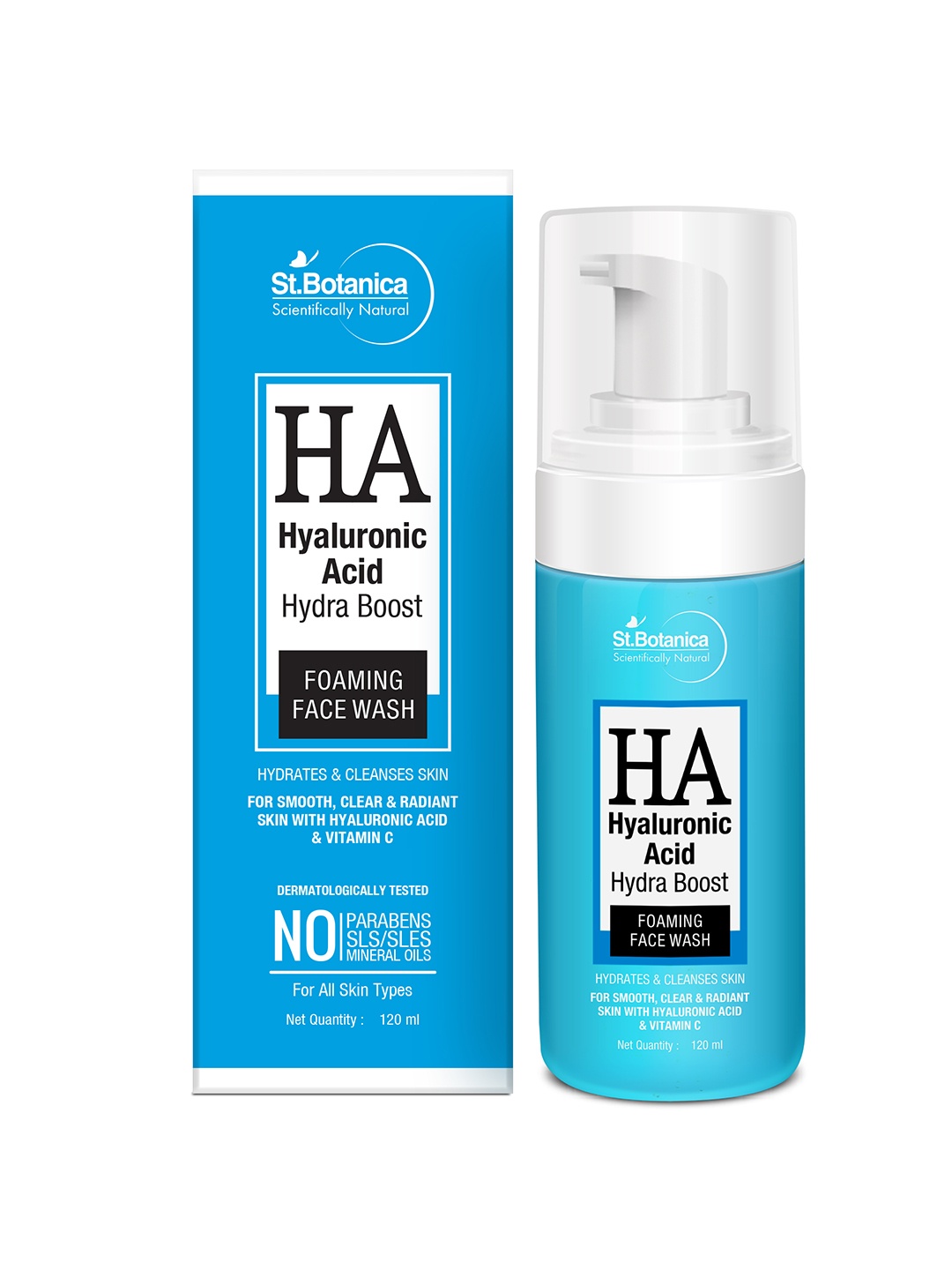 

St.Botanica Unisex Hyaluronic Acid Hydra Boost Foaming Face Wash 120ml, Na