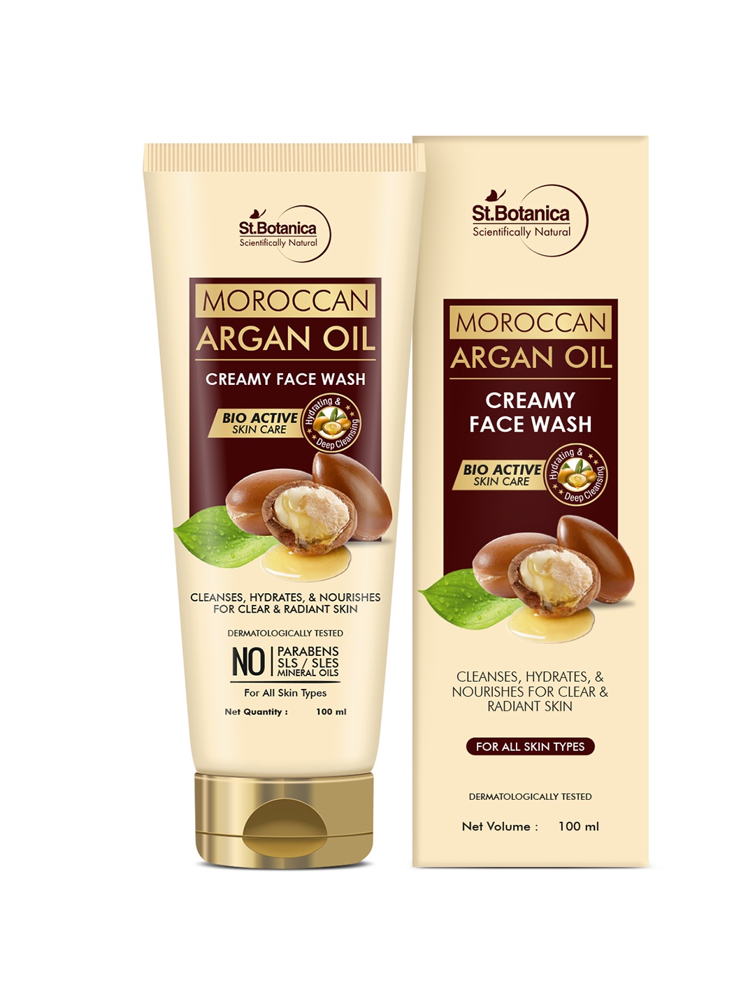 

St.Botanica Unisex Moroccan Argan Oil Creamy Face Wash, 100ml, Na