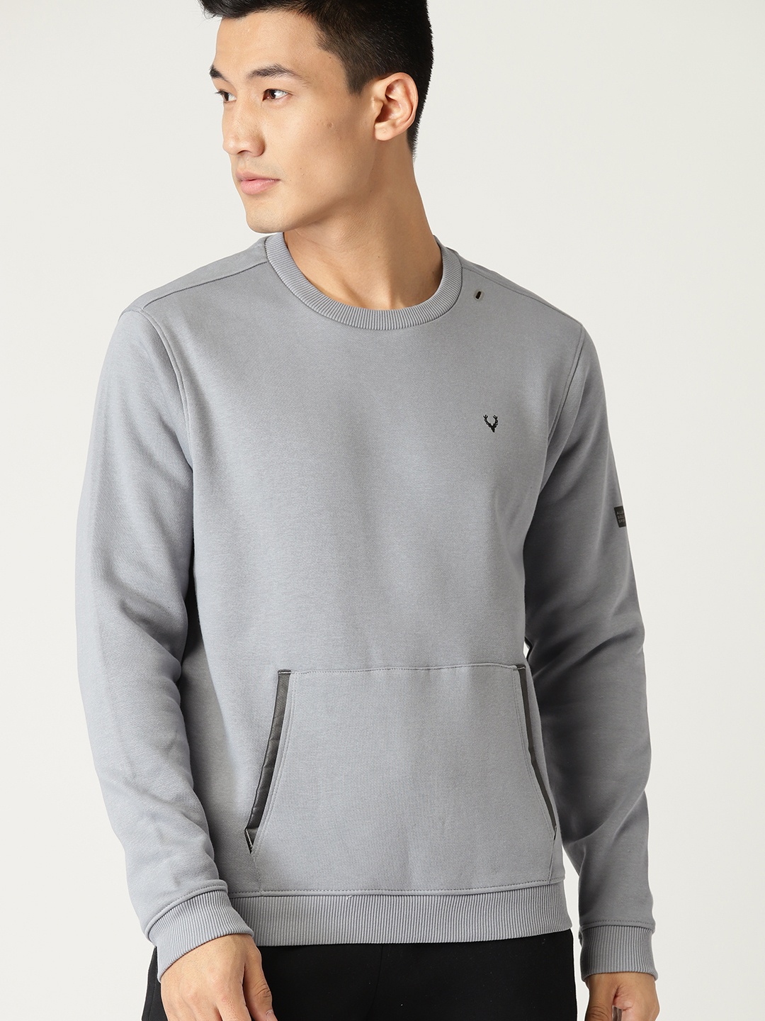 

Allen Solly Sport Men Grey Solid Tennis Sweatshirt