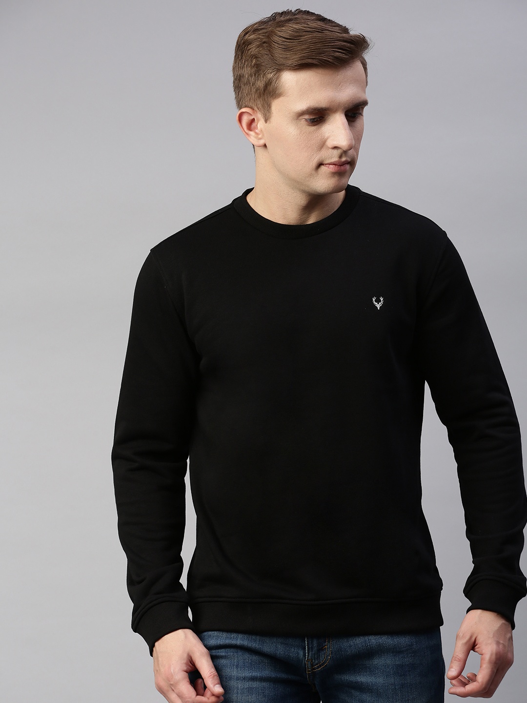 

Allen Solly Men Black Solid Sweatshirt