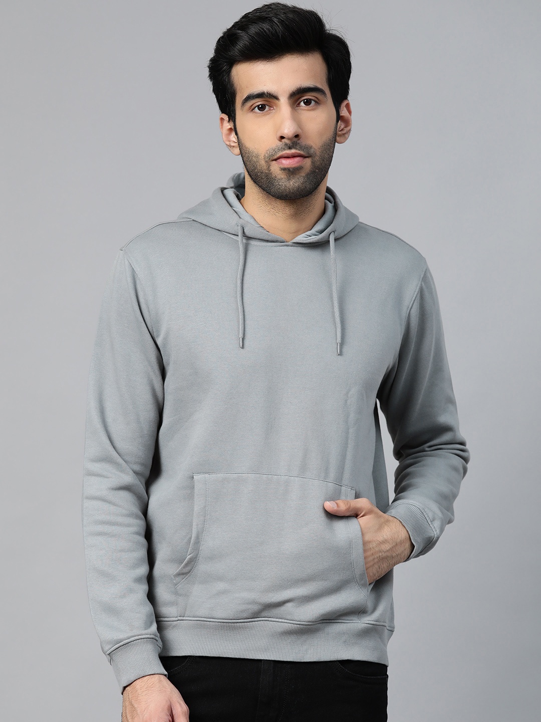 

Allen Solly Men Grey Solid Hooded Sweatshirt