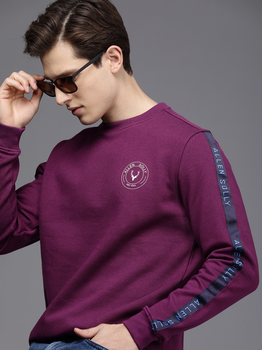 

Allen Solly Sport Men Purple Solid Sweatshirt