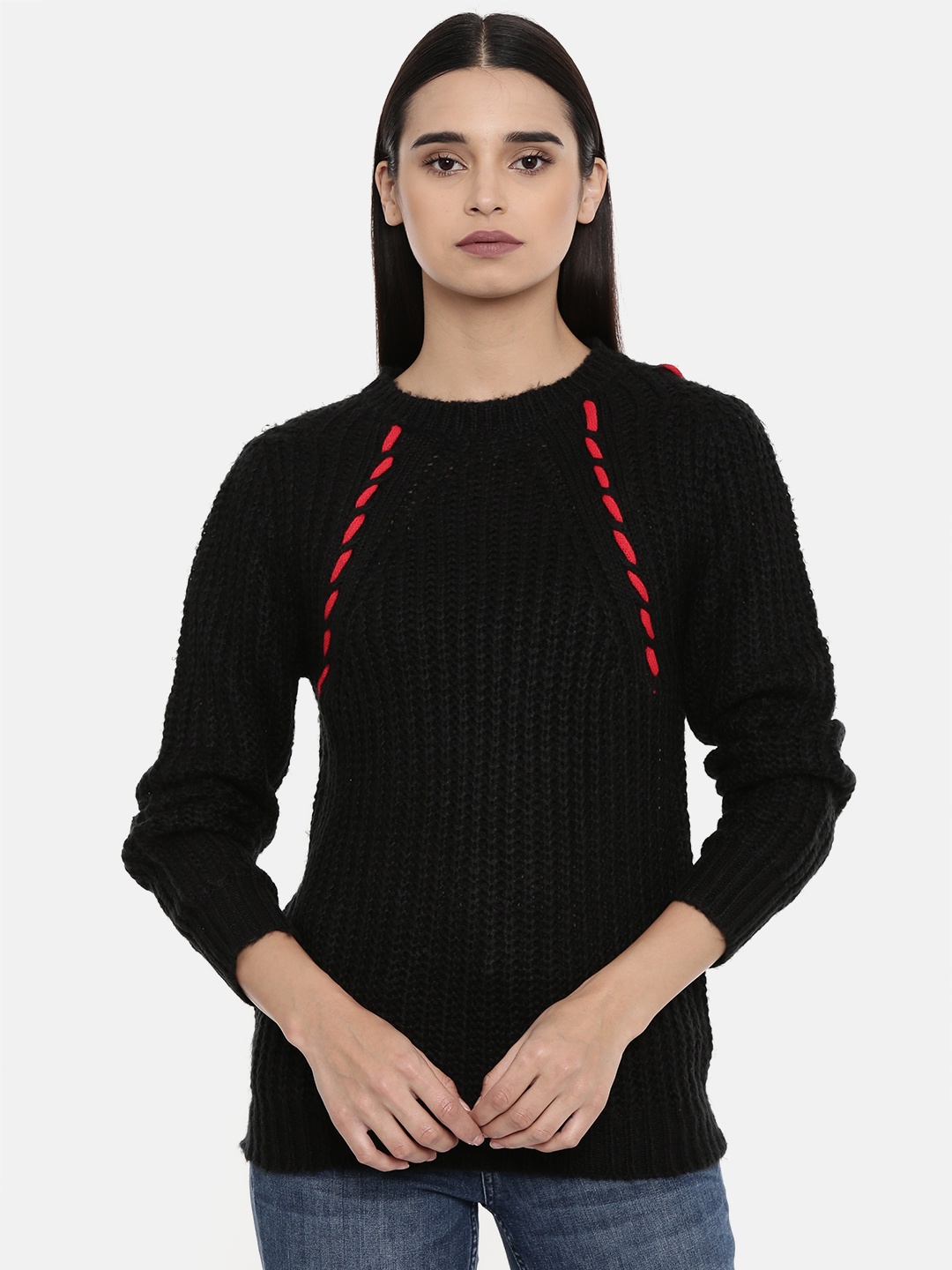 

Global Desi Women Black Solid Top