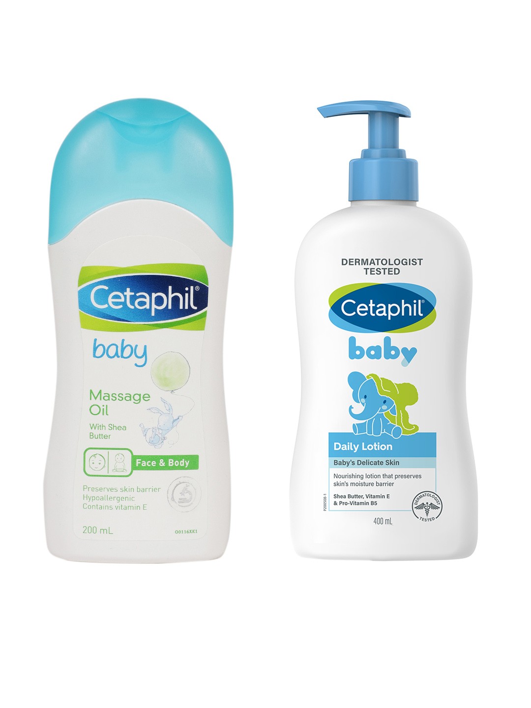 

Cetaphil Baby Daily Lotion With Shea Butter & Massage Oil With Shea Butter, White