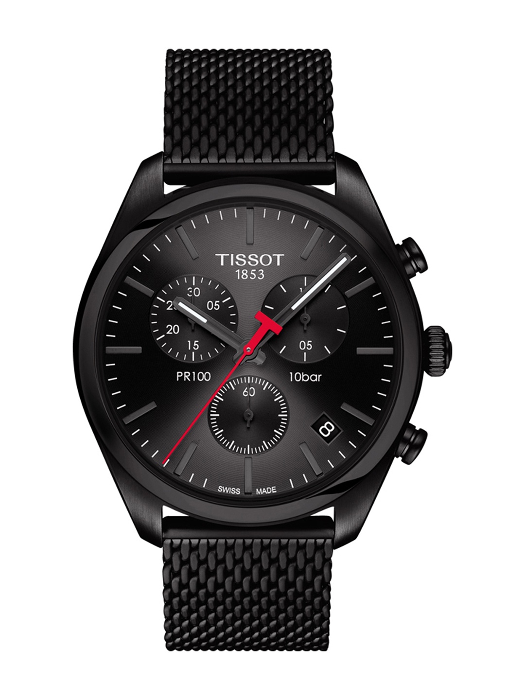 

TISSOT Men Black PR 100 Swiss Chronograph Watch T1014173305100