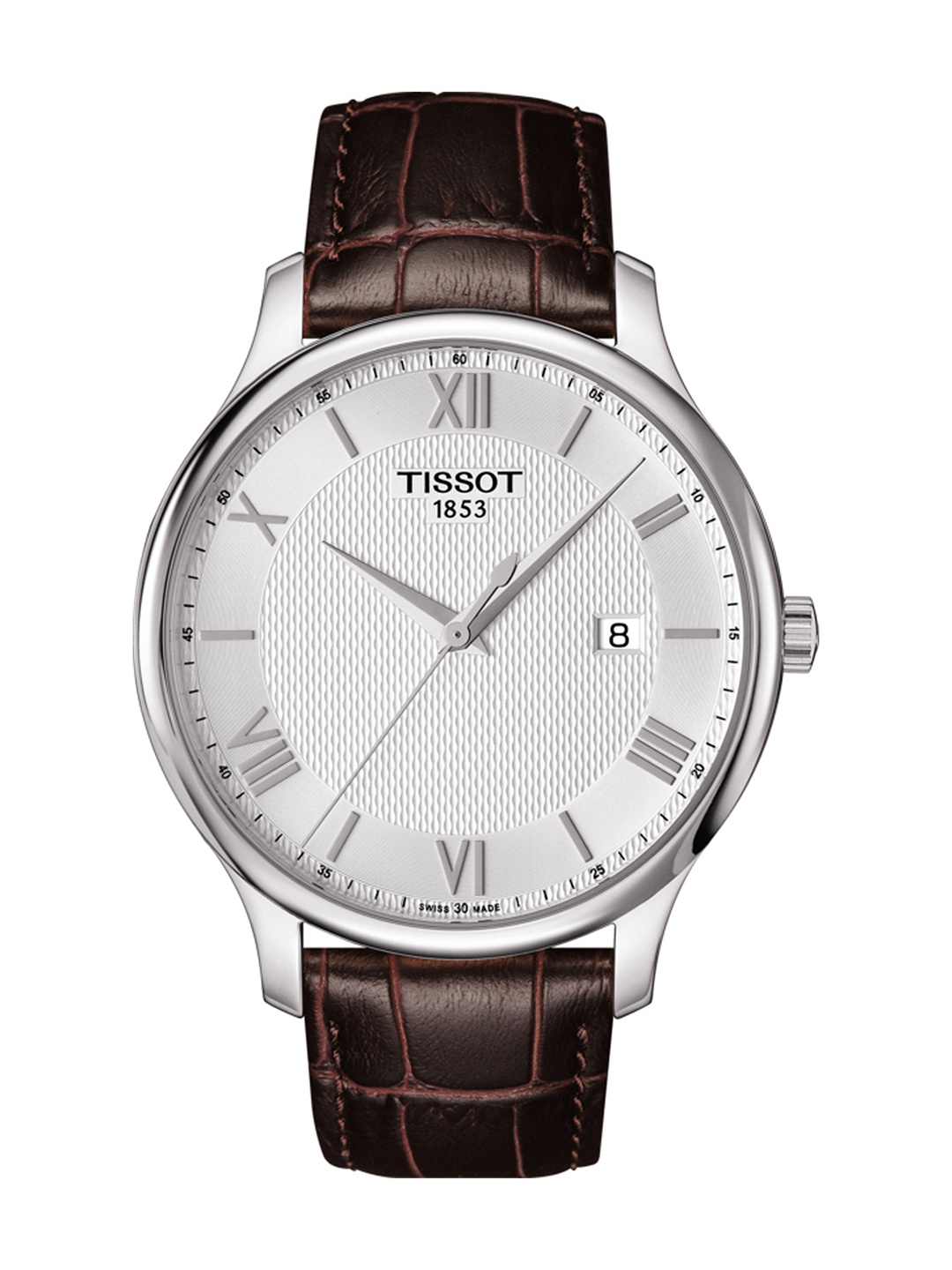 

TISSOT Men Silver-Toned Tradition Swiss Analogue Watch T0636101603800