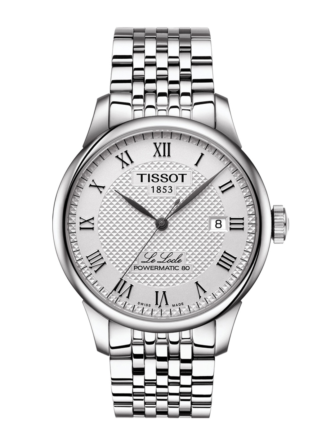 

TISSOT Men Silver-Toned Le Locle Powermatic 80 Analogue Watch T0064071103300