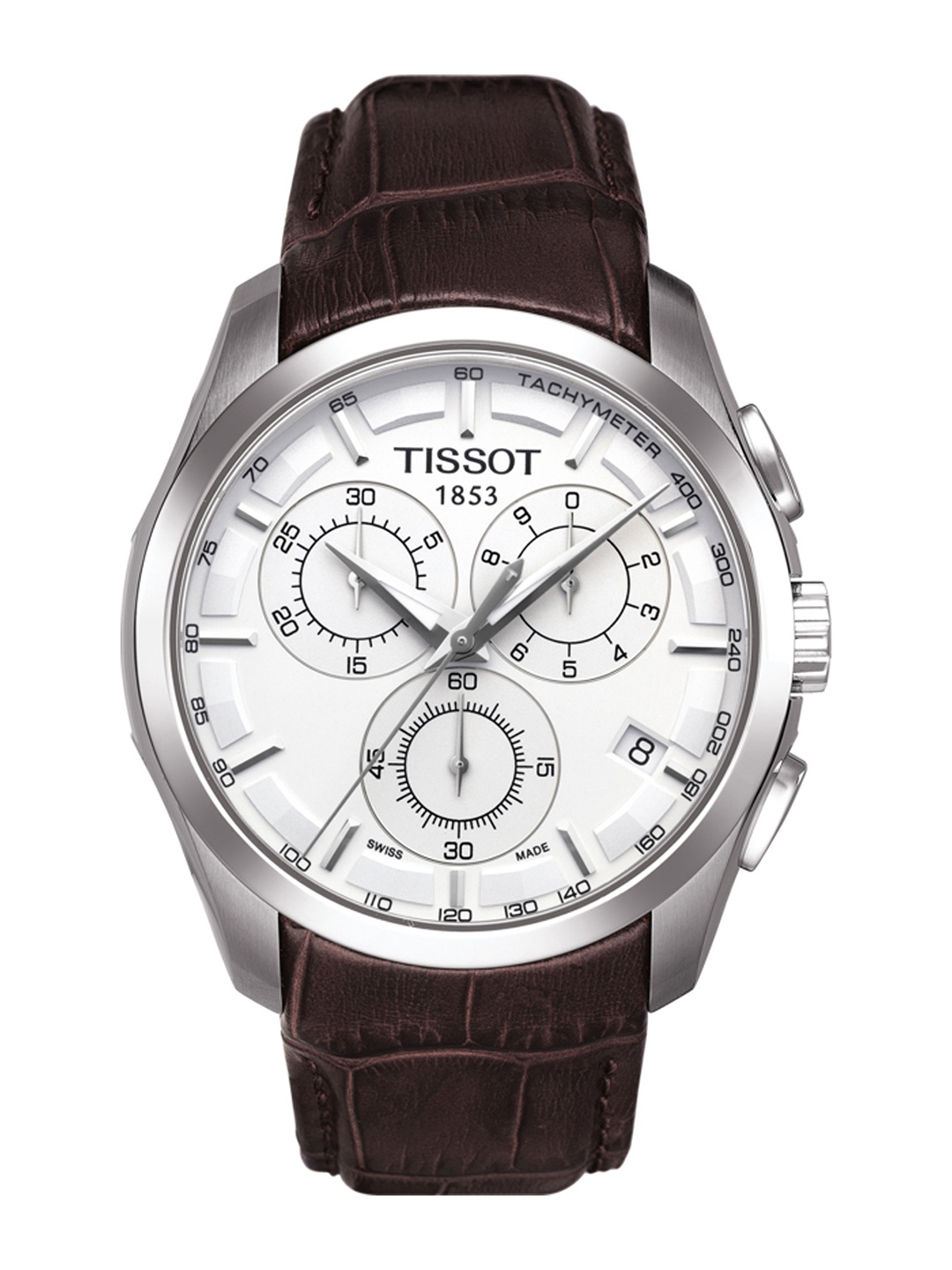 

TISSOT Men Silver-Toned Couturier Chronograph Swiss Analogue Watch T0356171603100