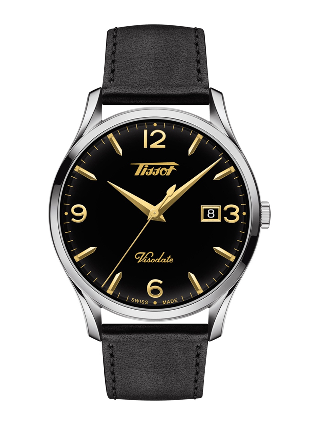 

TISSOT Men Black Heritage Visodate Swiss Analogue Watch T1184101605701