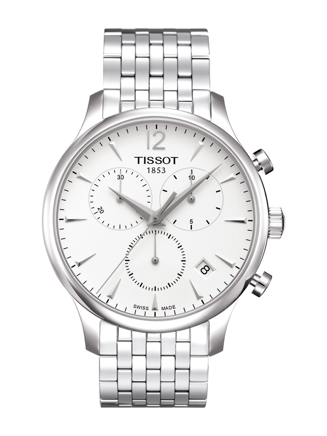 

TISSOT Men Silver-Toned Swiss Tradition Chronograph Analogue Watch T0636171103700