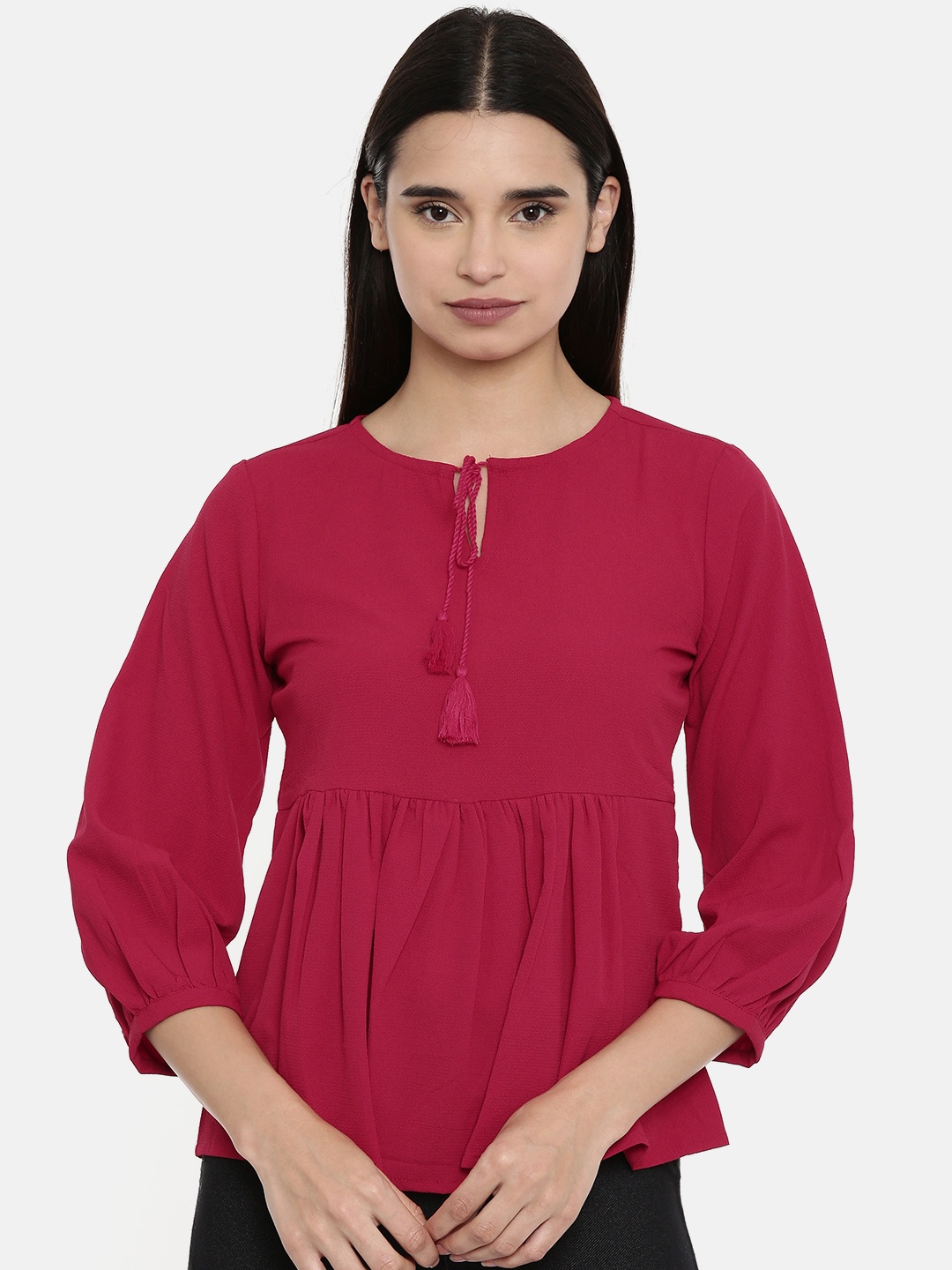 

AND Women Red Solid Top