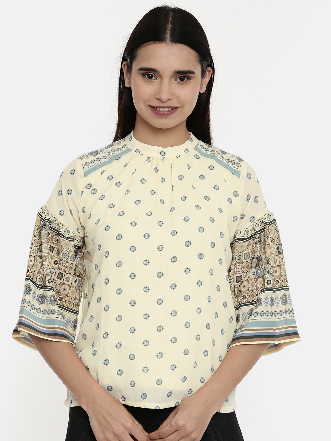 

AND Women Beige Printed Top