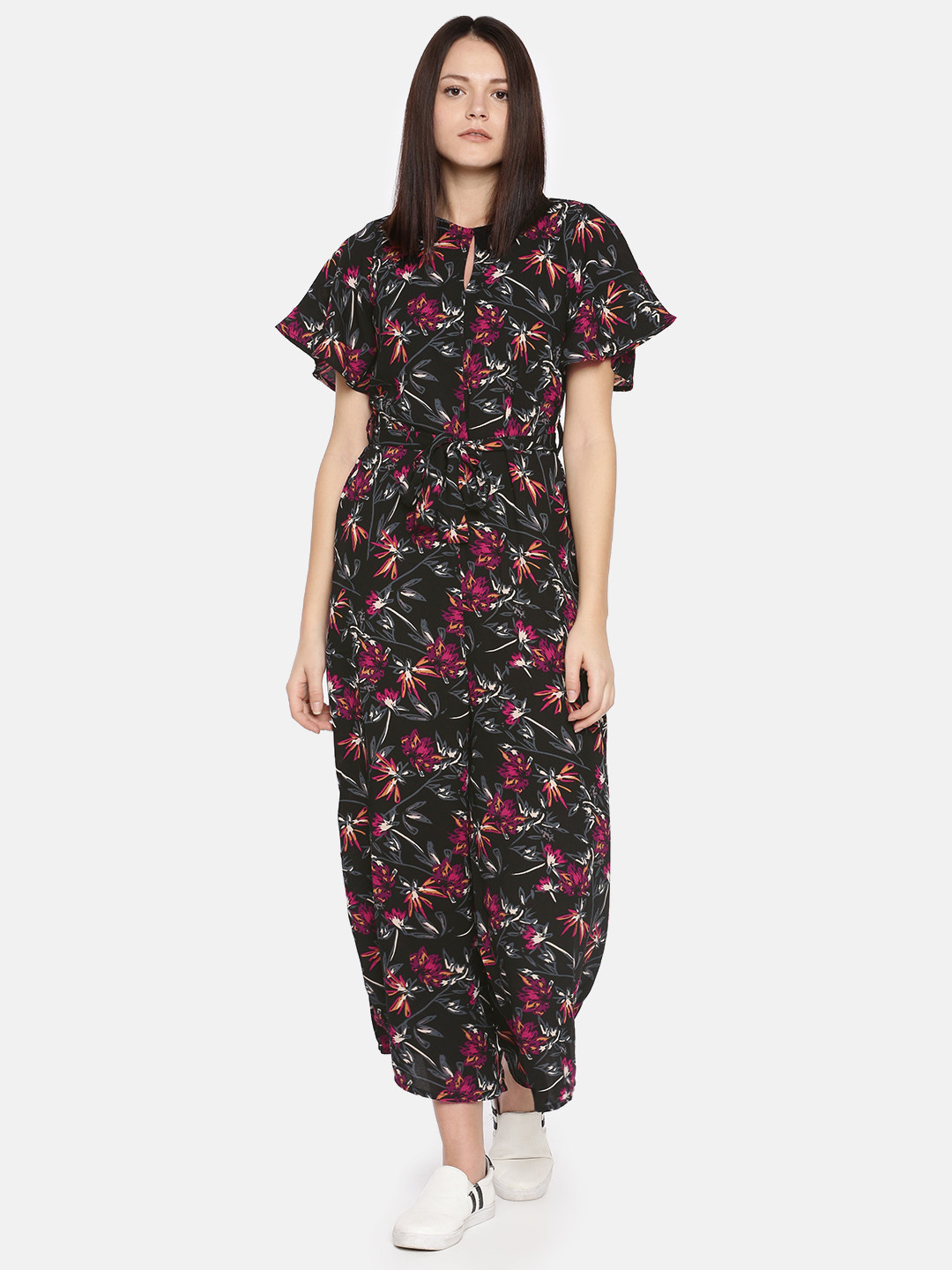 

AND Women Black Printed Basic Jumpsuit