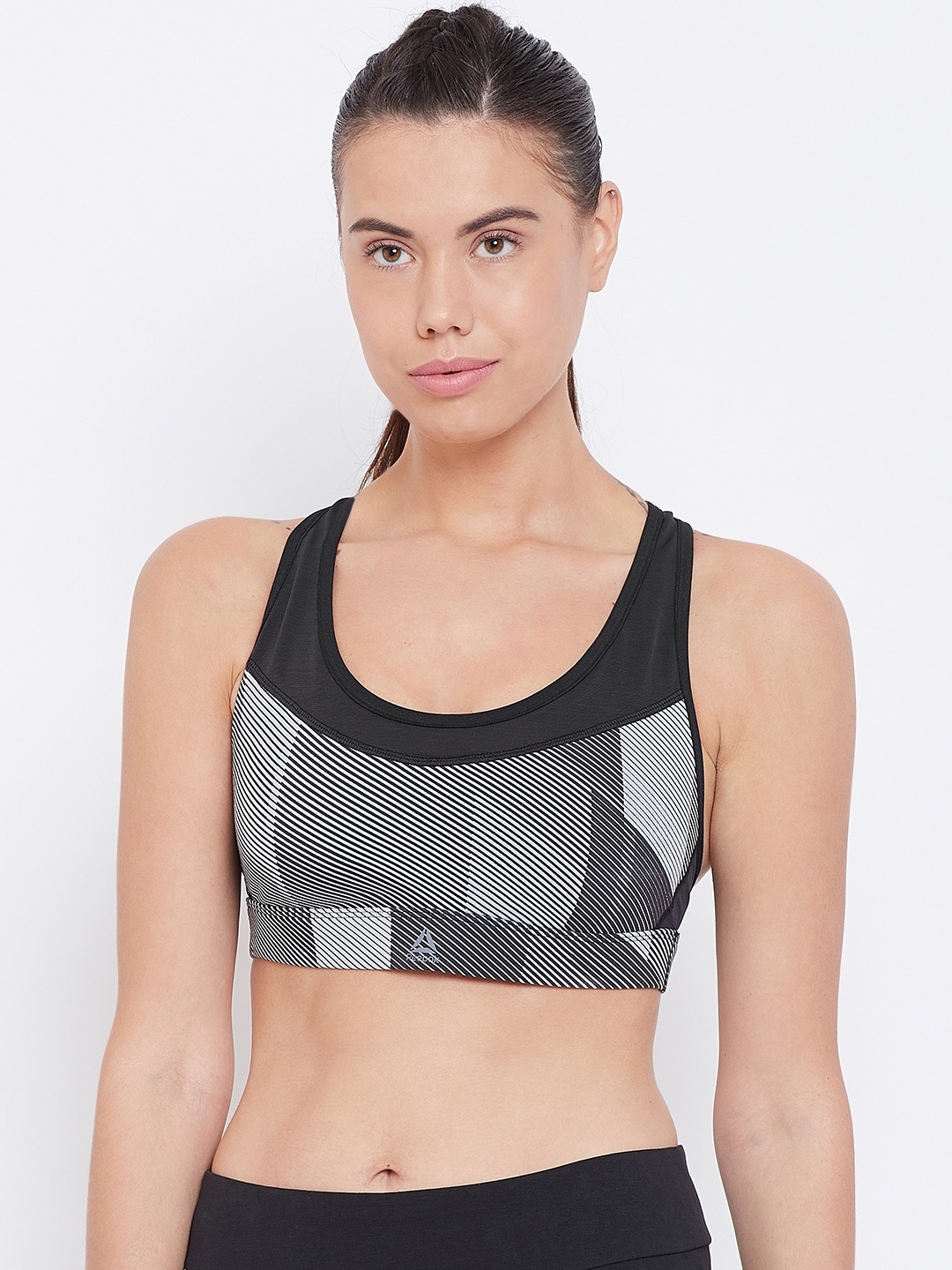 

Reebok Women Printed One Series Hero Racer Training Bra, Grey