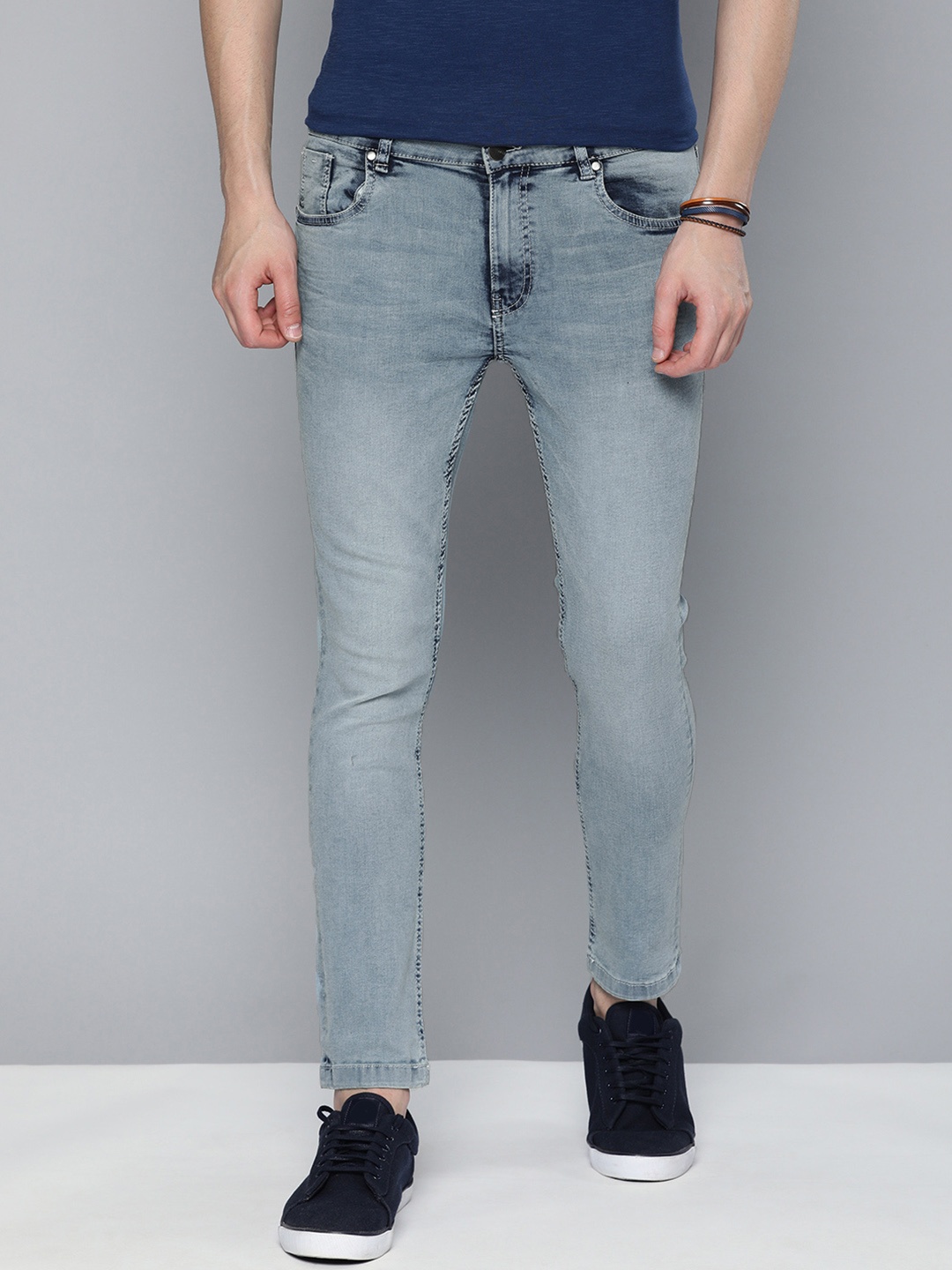 

Mast & Harbour Men Blue Skinny Fit Mid-Rise Clean Look Stretchable Jeans