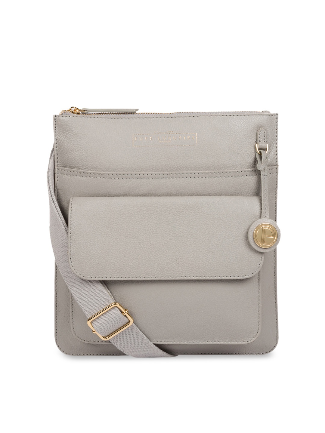 

PURE LUXURIES LONDON Women Grey Solid Genuine Leather Langley Sling Bag